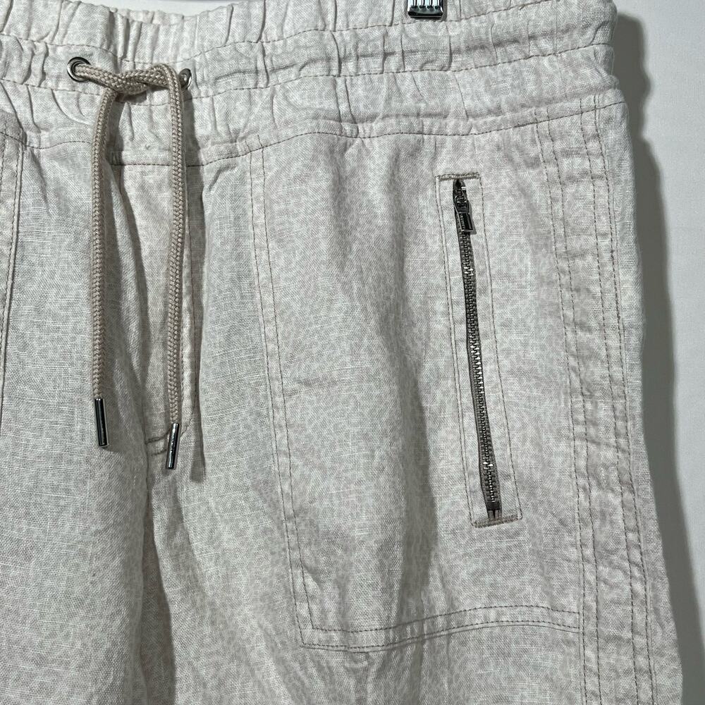 Athleta White Cabo Linen Cheetah Print Grey Joggers Pants Womens Size 8 Casual - Picture 6 of 6